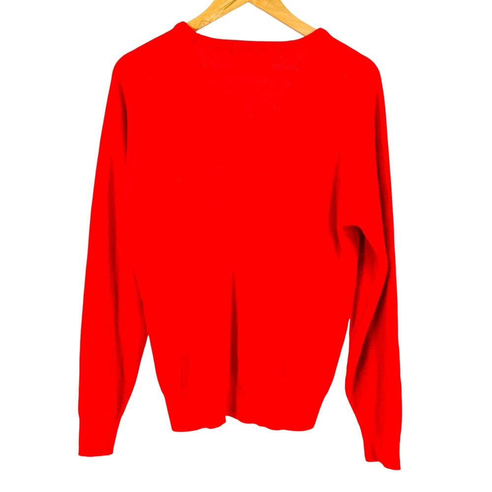Vintage 70s Bowman Sportswear Red Collegiate Tiger V-Neck Sweater - Picture 3 of 6